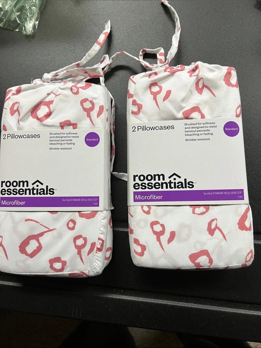 Room Essentials Pink and White Floral Microfiber Pillowcases - 2 Pack
